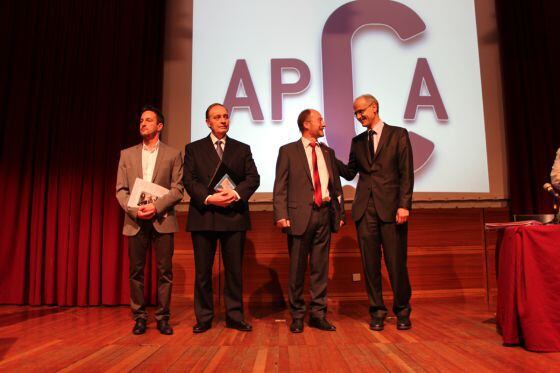D'esquerra a dreta Pere López (Partit Socialdemòcrata), Josep Pintat (Liberals d'Andorra), Víctor Naudi (Socialdemòcracia i Progrès) i Antoni Martí (Demòcrates per Andorra).