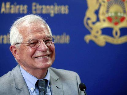 El ministro de Exteriores, Josep Borrell, el 3 de junio en Rabat.