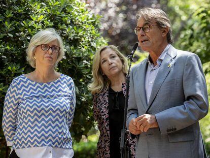 Artur Mas este viernes con Irene Rigau y Joana Ortega. 