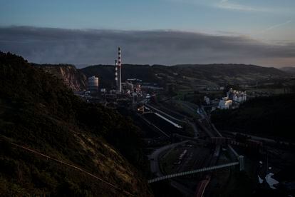 View of the Aboño thermal power plant, in Carreño, Asturias. 
