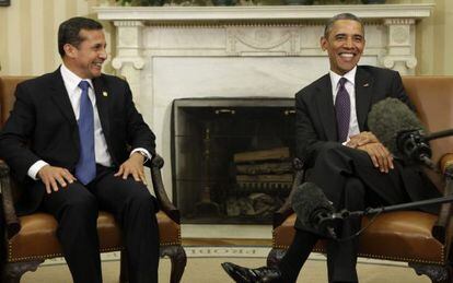 El presidente de Per&uacute;, Ollanta Humala, y el de EE UU, Barack Obama.