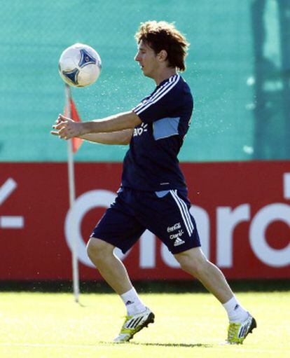 Messi, en el entrenamiento de la selecci&oacute;n argentina.