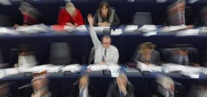 Una votación en la sede de Estrasburgo del Parlamento Europeo.