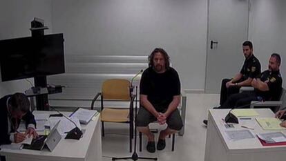 Xavier Buigas, uno de los CDR detenidos, durante su declaración en la Audiencia Nacional.