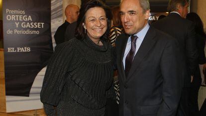 Los socialistas madrileños Ruth Porta y Rafael Simancas, el 4 de octubre de 2019 en los premios Ortega y Gasset.