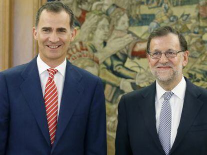Felipe VI y Rajoy, ayer en el Palacio de la Zarzuela.