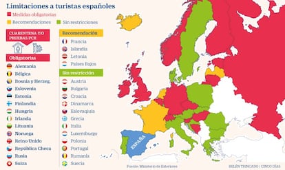 Mapa restricciones turismo