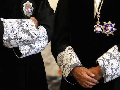 Togas y pu&ntilde;etas en el acto de apertura del A&ntilde;o Judicial, celebrado en la sede del Tribunal Supremo.