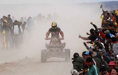 Llegada de Walter Nosiglia en la etapa de Uyuni, Bolivia