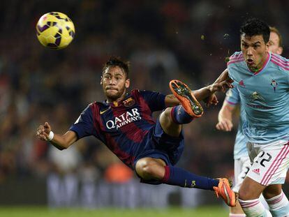 El jugador Neymar da Silva, durante una jugada con el FC Barcelona