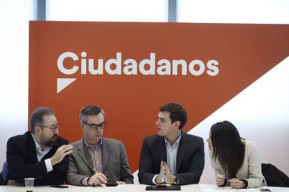 Juan Carlos Girauta, Jos&eacute; Manuel Villegas, Albert Rivera e In&eacute;s Arrimadas. 