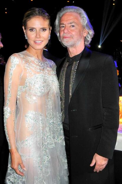 Heidi Klum se cambió de vestido tras el estreno de "The Paperboy" y se pasó por la gala con este diseño transparente de Marchesa.