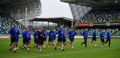 Entrenamiento de Irlanda del Norte en Belfast.