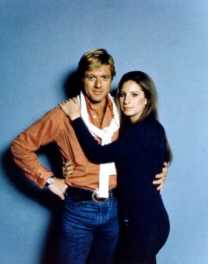 Robert Redford y Barbra Streisand durante el rodaje.