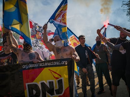 Manifestación neonazi, el 12 de octubre en Barcelona.