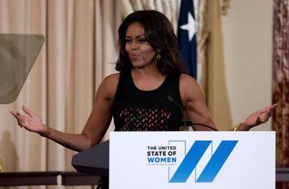 Michelle Obama, durante un acto en la Casa Blanca el martes.