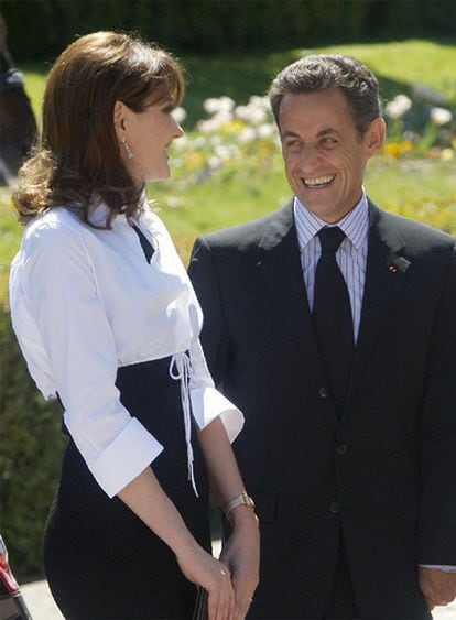 Carla Bruni y Nicolas Sarkozy, en su visita a Madrid.