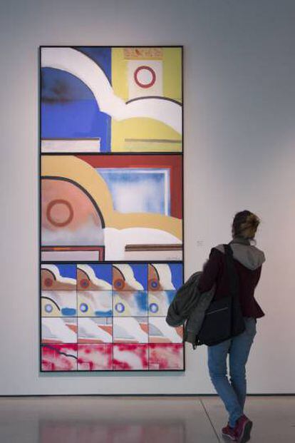 El triptico 'Homenatge a Léger 2', de Ràfols-Casamada, expuesto por primera vez en vertical.