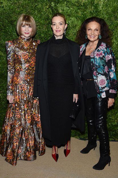 Anna Wintour, Marta Ortega y Diane von Furstenberg en los premios CFDA de 2019.