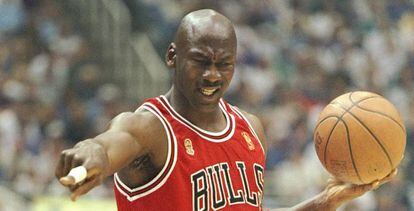 Michael Jordan, en un partido de la final de la NBA de 1997, contra los Utah Jazz.