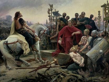 'Vercingétorix depone sus armas a los pies de Julio César' (1899), de Lionel-Noël Royer.