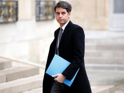 El nuevo primer ministro francés, Gabriel Attal, en el Elíseo.