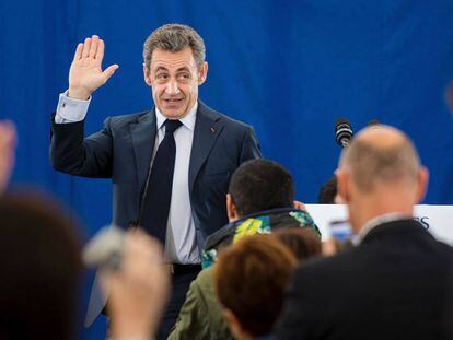Nicolas Sarkozy en una conferencia de su partido en Santes, al norte de Francia, el 3 de julio. 