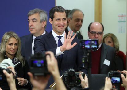 Juan Guaidó, en el Parlamento Europeo en enero de 2020.