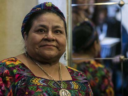 La Premio Nobel de la Paz Rigoberta Mench&uacute; en Buenos Aires.