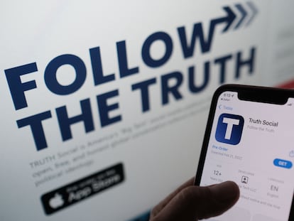 La aplicación de Truth Social, anunciada en la galería de Apple