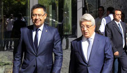 Bartomeu, junto a Cerezo, el pasado s&aacute;bado en Madrid. 