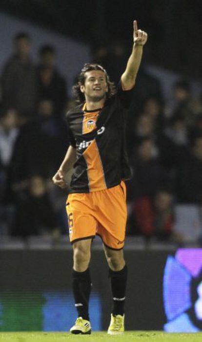 Valdez celebra su gol al Celta.