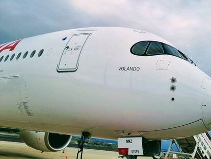 El A350-900 recién recibido por Iberia.