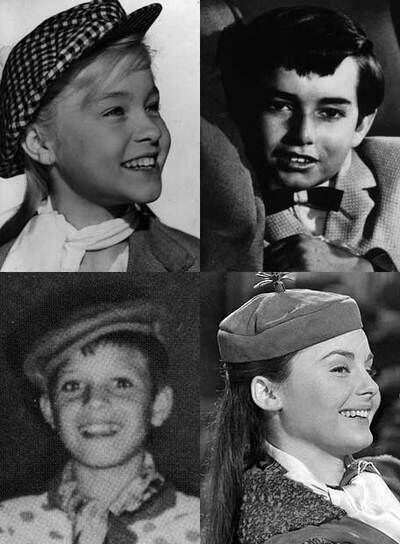 De izquierda a derecha y de arriba abajo, Marisol, Joselito, Camarón y Rocío Dúrcal cuando comenzaron sus carreras de niños.
