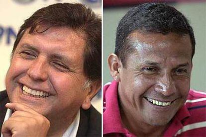 Alan García (izda.), del partido Aprista Peruano, y Ollanta Humala (dcha.), del partido Unión por el Perú, se disputarán la presidencia de Perú el 28 de mayo.