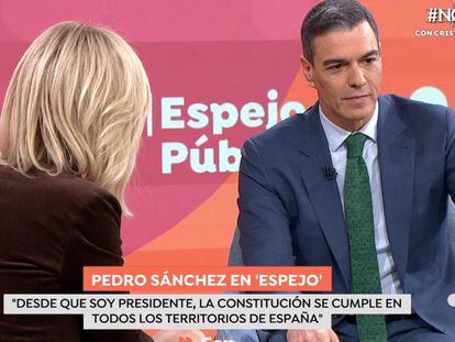 Pedro Sánchez, durante la entrevista en 'Espejo público' de Susana Griso.
