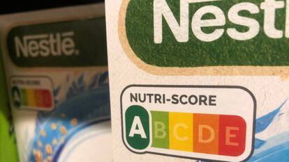 La etiqueta nutricional Nutriscore, en una caja de cereales.