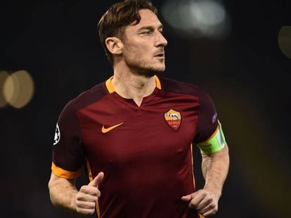 Francesco Totti, el pasado 17 de febrero en el partido de Champions Roma-Real Madrid.