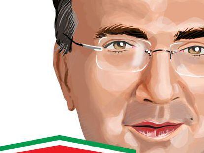 Caricatura de Sergio Marchionne, consejero delegado de Fiat Chrysler Automobiles y Ferrari.