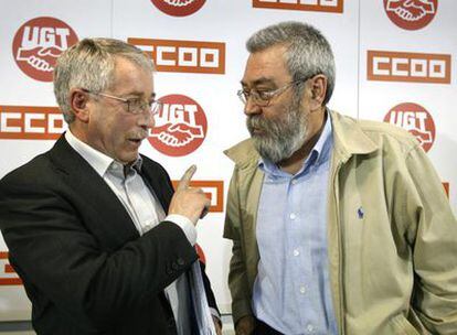 Ignacio Fernández Toxo (a la izquierda) y Cándido Méndez.
