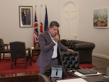 Fabian Picardo, ministro principal de Gibraltar, durante una entrevista concedida a EL PAÍS el pasado mes de septiembre.