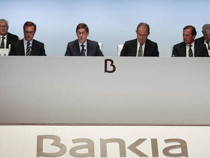 El presidente de Bankia, José Ignacio Goirigolzarri, durante la Junta General extraordinaria de Accionistas de la entidad.