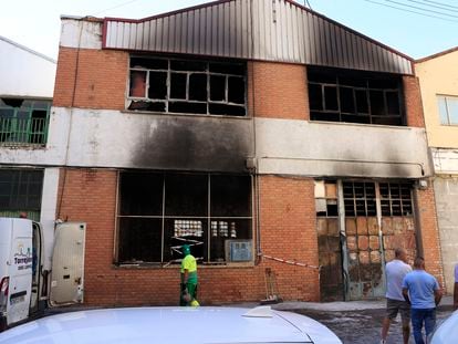 Nave de Torrejón de Ardoz, en Madrid, donde fue hallado el cuerpo de la joven.