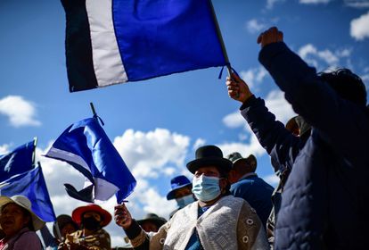 Seguidores del MAS celebran en El Alto la victoria de Luis Arce, el pasado 19 de octubre.