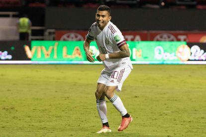 Orbelín Pineda celebra su gol frente a Costa Rica.