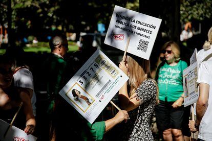 Manifestación por la educación pública en la Comunidad de Madrid, el 10 de septiembre en la capital.