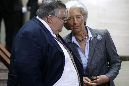 Agustín Carstens, gobernador del Banco de México, con Christine Lagarde, directora del FMI
