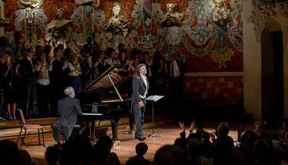Jonas Kaufmann, durante su presentaci&oacute;n en el Palau de la M&uacute;sica Catalana en Barcelona.