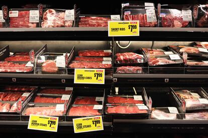 Meat section in a New York supermarket, this Monday.