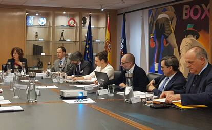 La Comisión Directiva del CSD durante su reunión de este martes.